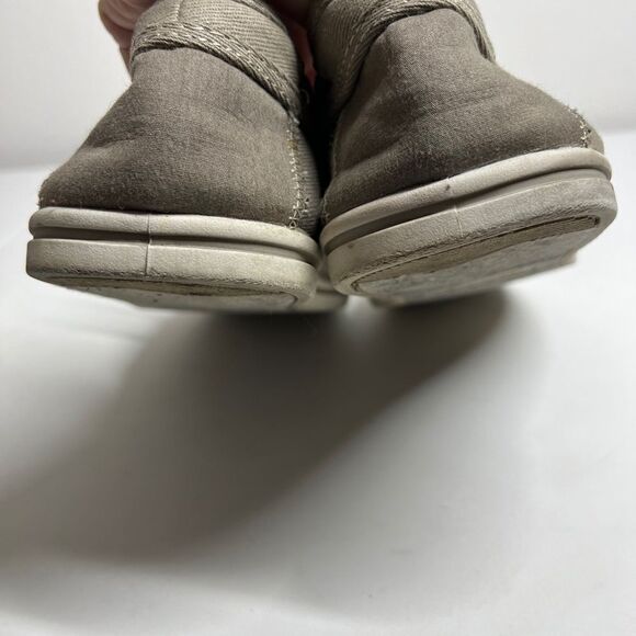 American Eagle Canvas Upper Lace Up Beige Slip On Moccasins Shoes Size 12 - Picture 5 of 10